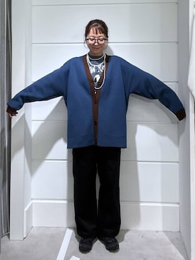 「LOWRYS FARM（ローリーズファーム）のパールタレンネックレス　249411（ネックレス）」を使った、ユメノさん（メンズ・163cm・20代）の秋コーディネート