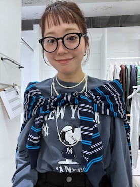 「LOWRYS FARM（ローリーズファーム）のパールタレンネックレス　249411（ネックレス）」を使った、ユメノさん（メンズ・163cm・20代）の秋コーディネート