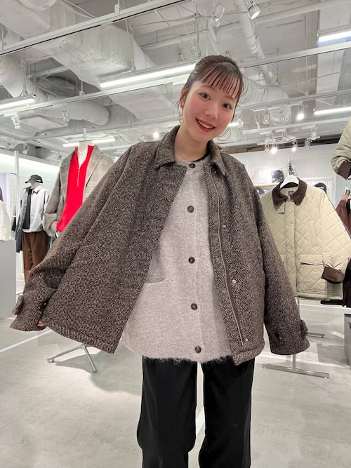 ジャケット・アウター Louren summer tweed puffsleeve blouson セール】【LFM(U)】ツイードZIPブルゾン 619539（ブルゾン