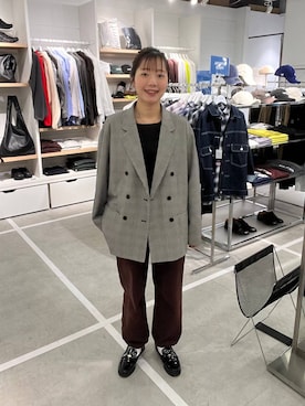 「アイテム（スウェットパンツ）」を使った、ユメノさん（メンズ・164cm）の秋コーディネート