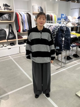 「LOWRYS FARM（ローリーズファーム）の【LFM(U)】ハイゲージニットポロ　 593278（ニット/セーター）」を使った、ユメノさん（メンズ・164cm）の秋コーディネート