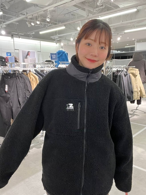 ★新品★LOWRYS FARM スタンドボアブルゾン　ブラック LOWRYS FARM（ローリーズファーム） ブルゾン アウター スタンドボア