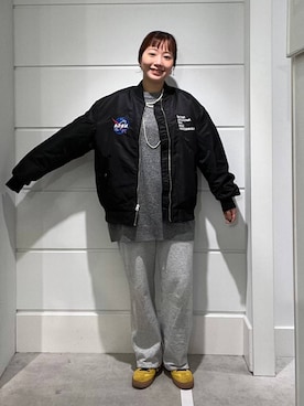 「アイテム（ブルゾン）」を使った、ユメノさん（メンズ・164cm・20代）の秋コーディネート