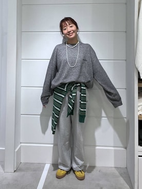 「LOWRYS FARM（ローリーズファーム）のパールタレンネックレス　249411（ネックレス）」を使った、ユメノさん（レディース・163cm・20代）の秋コーディネート
