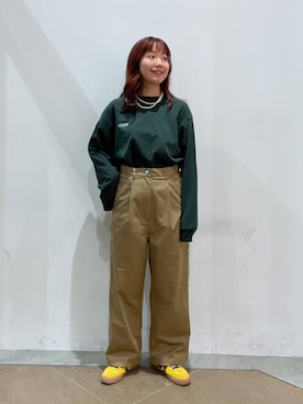 「LOWRYS FARM（ローリーズファーム）のパールタレンネックレス　249411（ネックレス）」を使った、ユメノさん（メンズ・163cm・20代）の秋コーディネート