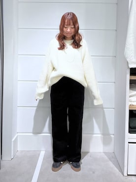 「LOWRYS FARM（ローリーズファーム）のパールタレンネックレス　249411（ネックレス）」を使った、ユメノさん（メンズ・163cm・20代）の秋コーディネート