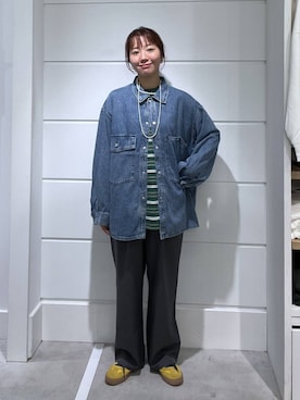 「LOWRYS FARM（ローリーズファーム）のパールタレンネックレス　249411（ネックレス）」を使った、ユメノさん（レディース・163cm・20代）の秋コーディネート