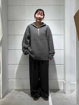 「LOWRYS FARM（ローリーズファーム）の【LFM(U)】アゼニットハーフＺＩＰプルオーバー　 593385（ニット/セーター）」を使った、ユメノさん（メンズ・164cm）の秋コーディネート