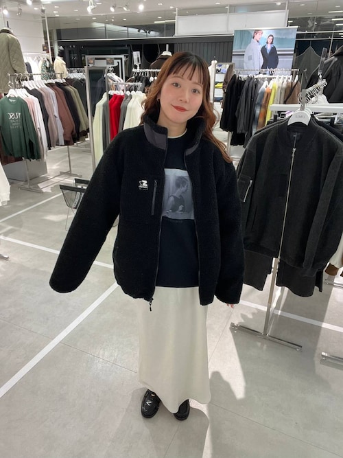 ★新品★LOWRYS FARM スタンドボアブルゾン　ブラック LOWRYS FARM（ローリーズファーム） ブルゾン アウター スタンドボア