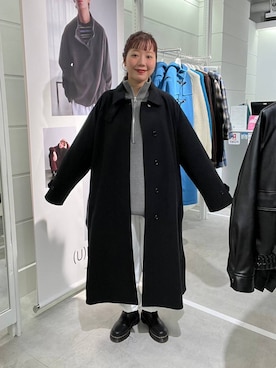 「アイテム（ステンカラーコート）」を使った、ユメノさん（メンズ・164cm・20代）の冬コーディネート