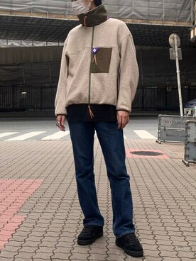 「ROYAL FLASH（ロイヤルフラッシュ）のアイテム（ブルゾン）」を使った、熊さん（メンズ・185cm）の秋コーディネート