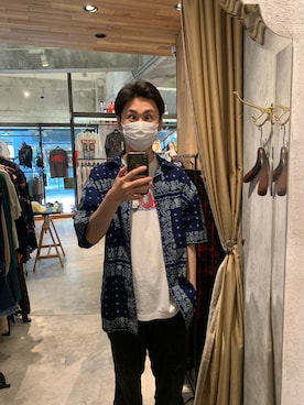 「MINUS（マイナス）のアイテム」を使った、熊さん（メンズ・185cm）の春コーディネート