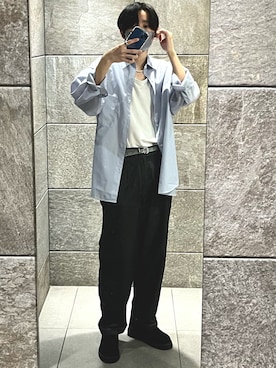 「PG（ピージー）のアイテム」を使った、URAさん（メンズ・170cm）の春コーディネート