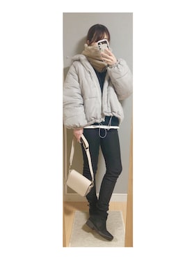 「Java（ジャバ）のアイテム」を使った、みすたさん（レディース・159cm）の冬コーディネート