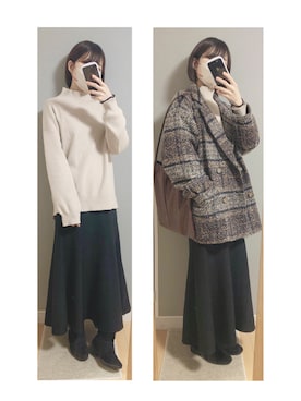 「classicalelf（クラシカルエルフ）のアイテム（ピーコート）」を使った、みすたさん（レディース・159cm）の冬コーディネート