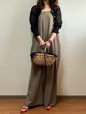 「select MOCA（セレクトモカ）のアイテム（オールインワン・サロペット）」を使った、海老マヨさん（レディース・161cm）の春コーディネート