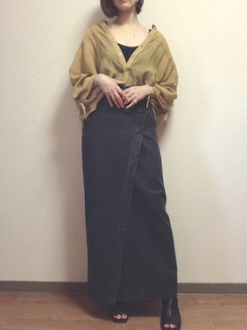 「ラップスカート」｜「アイテム（その他）」を使った、海老マヨさん（レディース・161cm）の夏コーディネート