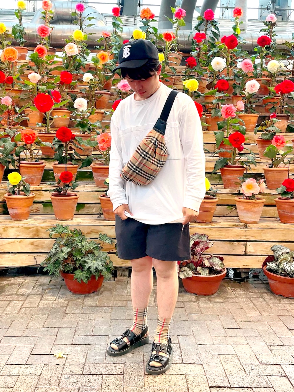 BURBERRY　TB　モノグラム　ベースボールキャップ　Ｌ BURBERRY TB MONOGRAM BASEBALL CAP バーバリー ロゴ ベース