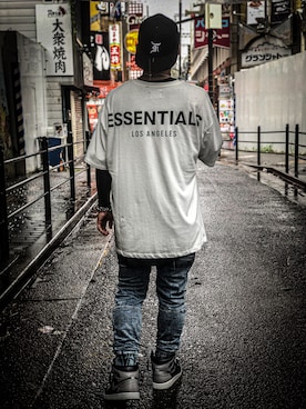 「FOG ESSENTIALS（エフオージーエッセンシャルズ）のアイテム（帽子）」を使った、HIROさん（メンズ・172cm）の秋コーディネート