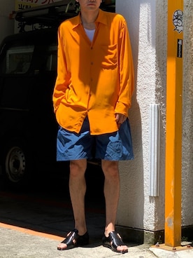 「DRIES VAN NOTEN（ドリスヴァンノッテン）のアイテム（トップス）」を使った、Kento Atsushiさん（メンズ・180cm）の夏コーディネート