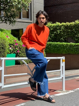 「アイテム（スウェット）」を使った、Kento Atsushiさん（メンズ・180cm・20代）の春コーディネート