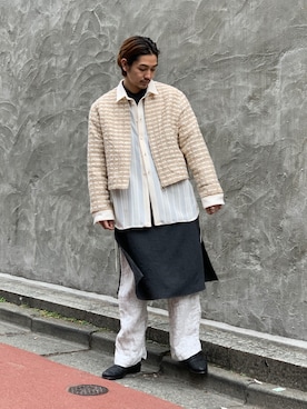 「SHINYAKOZUKA（シンヤコヅカ）のアイテム（ジャケット/アウター）」を使った、Kento Atsushiさん（メンズ・180cm）の春コーディネート