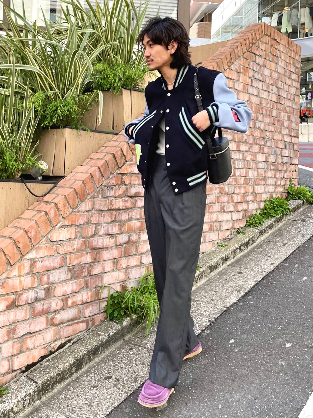 「吾亦紅、kiko kostadinov、LEMAIRE」｜「KIKO KOSTADINOVのアイテム（ジャケット/アウター、ブルー系）」を使った、Kento Atsushiさん（メンズ・180cm）の春コーディネートの1枚目の写真