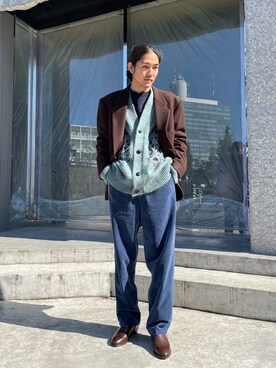 「NAMACHEKO（ナマチェコ）のアイテム」を使った、Kento Atsushiさん（メンズ・180cm）の秋コーディネート