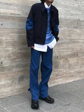 「KIKO KOSTADINOV（キコ コスタディノフ）のアイテム（パンツ）」を使った、Kento Atsushiさん（メンズ・180cm）の春コーディネート