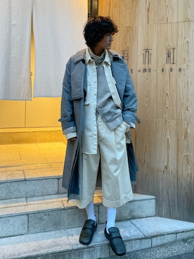 「DRIES VAN NOTEN（ドリスヴァンノッテン）のアイテム（パンツ）」を使った、Kento Atsushiさん（メンズ・180cm）の冬コーディネート