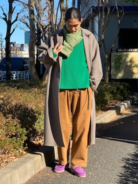 「SUNSEA（サンシー）のアイテム（ジャケット/アウター）」を使った、Kento Atsushiさん（メンズ・180cm）の冬コーディネート