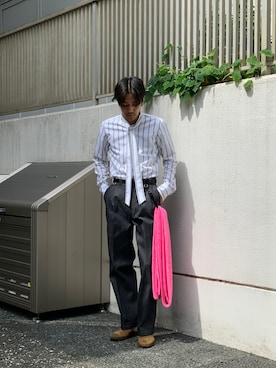 「DRIES VAN NOTEN（ドリスヴァンノッテン）のアイテム（トップス）」を使った、Kento Atsushiさん（メンズ・180cm）の秋コーディネート