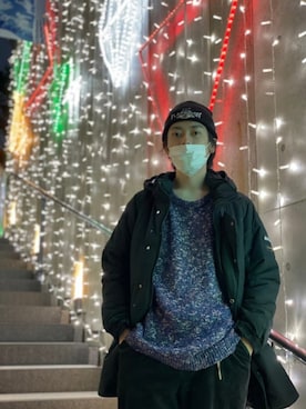 「FLAGSTUFF（フラグスタフ）のアイテム（ジャケット/アウター）」を使った、しんぱおーんさん（メンズ・168cm）の冬コーディネート