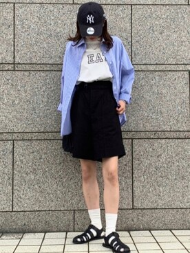 「CANAL JEAN（キャナルジーン）のアイテム（シャツ/ブラウス）」を使った、na.さん（レディース・158cm）の夏コーディネート