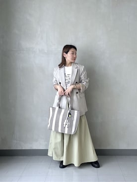 「アイテム（チャーム）」を使った、takaさん（レディース・160cm）の春コーディネート