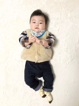 「男の子ベビー」｜「アイテム（ジャケット/アウター）」を使った、りいとさん（キッズ・80cm）の冬コーディネート
