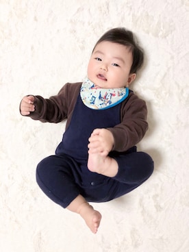 「男の子ベビー」｜「アイテム（オールインワン・サロペット）」を使った、りいとさん（キッズ・80cm）の冬コーディネート