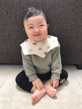 「男の子ベビー」｜「アイテム（スウェット）」を使った、りいとさん（キッズ・80cm）の冬コーディネート