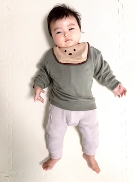 「男の子ベビー」｜「アイテム（スウェット）」を使った、りいとさん（キッズ・80cm）の秋コーディネート