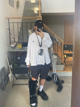 「PEACEMINUSONE（ピースマイナスワン）のアイテム」を使った、Kojiさん（メンズ・171cm）の夏コーディネート