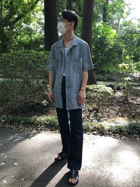 「Levi's（リーバイス）のアイテム（デニムパンツ、ブルー系）」を使った、kantaさん（メンズ・168cm）の夏コーディネート