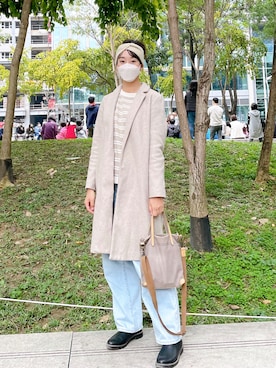 「ALL BLACK（オールブラック）のアイテム」を使った、Tippiさん（レディース・168cm）の冬コーディネート