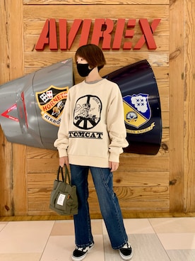 「AVIREX（アヴィレックス）のアイテム（バッグ）」を使った、nanami さん（レディース・156cm）の夏コーディネート