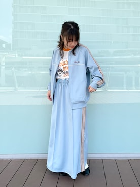 「春カラー」｜「アイテム（ジャージ）」を使った、nanami さん（レディース・156cm）の春コーディネート