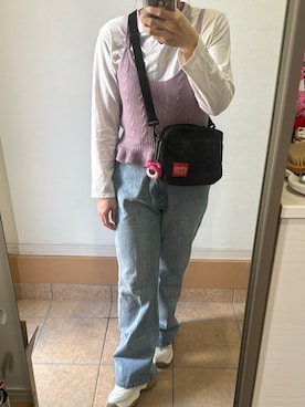 「one after another NICE CLAUP（ワンアフターアナザーナイスクラップ）のアイテム（デニムパンツ）」を使った、little myさん（レディース・150cm）の春コーディネート