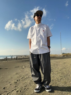 「ゆったりシルエット」｜「アイテム（キャップ）」を使った、ktさん（メンズ・170cm）の春コーディネート