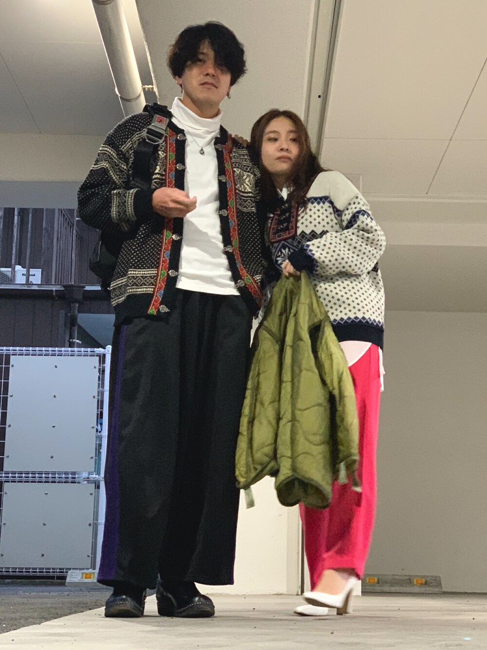 「ノルディックセーター」｜「nordic sweaterのアイテム（ニット/セーター、ブラック系）」を使った、🎩さん（メンズ・178cm）の秋コーディネートの1枚目の写真