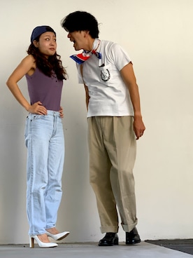 「MACKINTOSH PHILOSOPHY（ﾏｯｷﾝﾄｯｼｭ ﾌｨﾛｿﾌｨｰ）のアイテム（財布/小物）」を使った、🎩さん（メンズ・178cm）の夏コーディネート