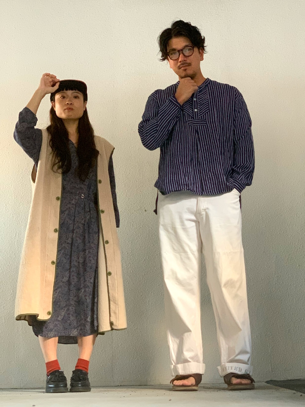「フィッシャーマンシャツ」｜「fisherman shirtsのアイテム（シャツ/ブラウス、ブルー系）」を使った、🎩さん（メンズ・178cm）の秋コーディネートの1枚目の写真