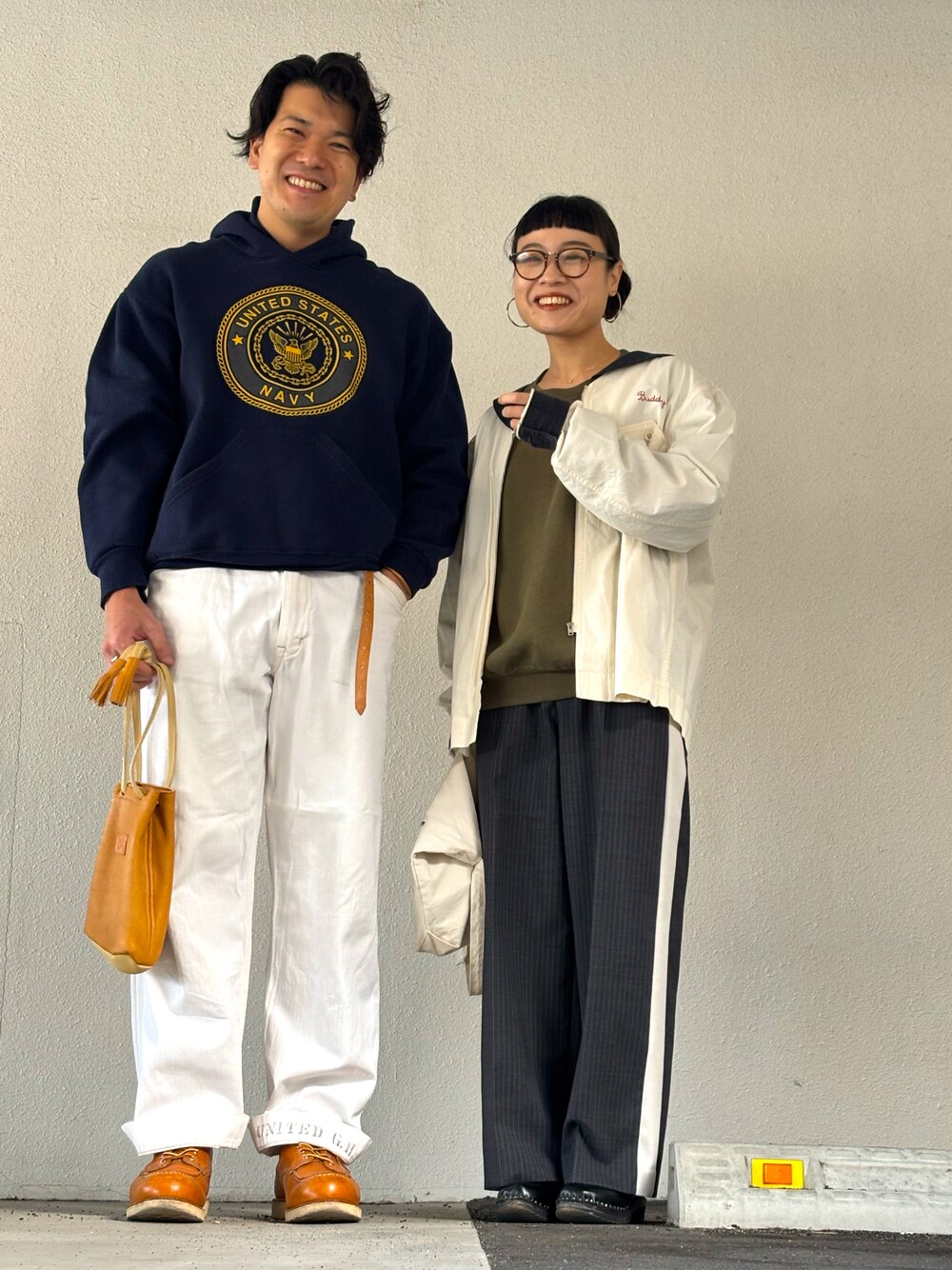 「USNAVY、USMC」｜「us navyのアイテム（パーカー、ブルー系）」を使った、🎩さん（メンズ・178cm）の冬コーディネートの1枚目の写真
